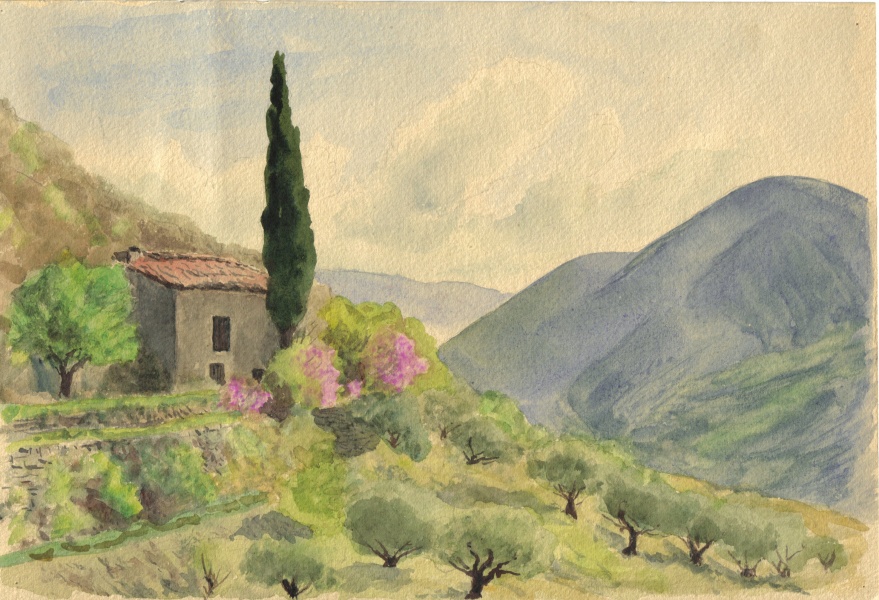 Louis Lecarme. Digne, en haut du Vallon de St Vran. 17x25cm.