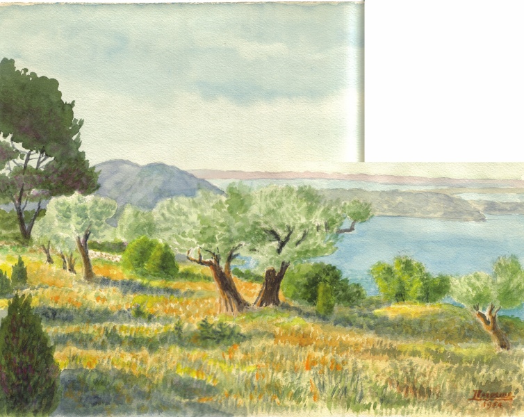 Louis Lecarme. St Mitre, tang de Vaccars, 1954. 24,5x32cm.