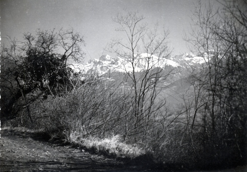 Belledonne vue du tlfrique de la Bastille, mars 1950