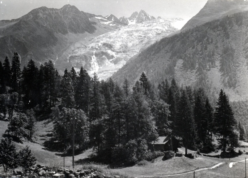 Glacier du Tour ou de Trlchaux, 23 juillet 1949 : aiguilles du Tour et d'Argentire