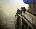 Route de Combe-Laval (?), 1912: Andr, fils Maginot, Genevive, M. Maginot