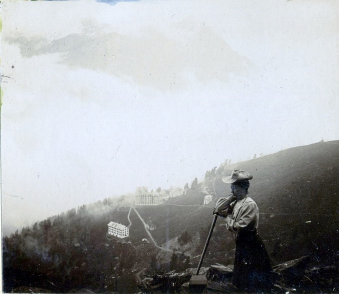 Monte  la cabane du Cervin, 1905: Genevive