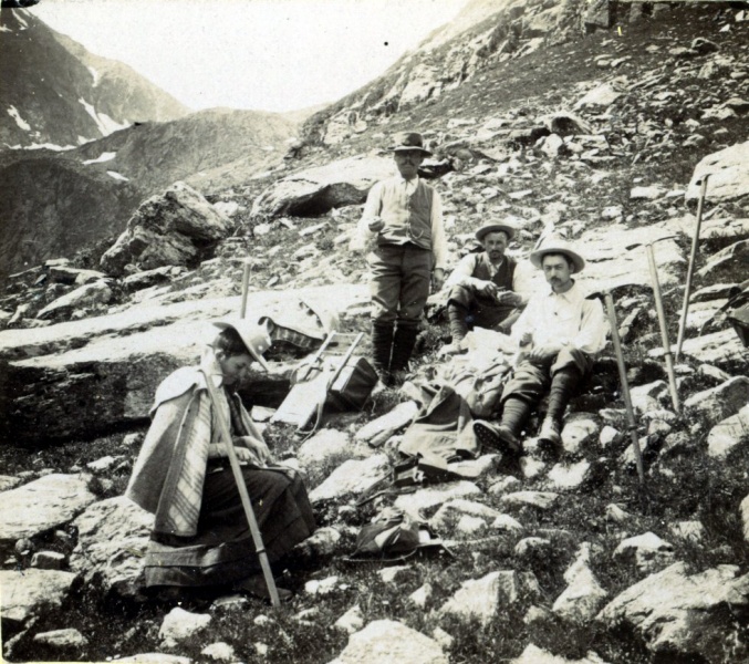 Monte au glacier de Largentire, 1905: Genevive et autres