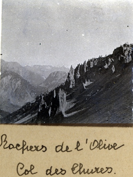 Rochers de l'Olive, col des Thures, 1914