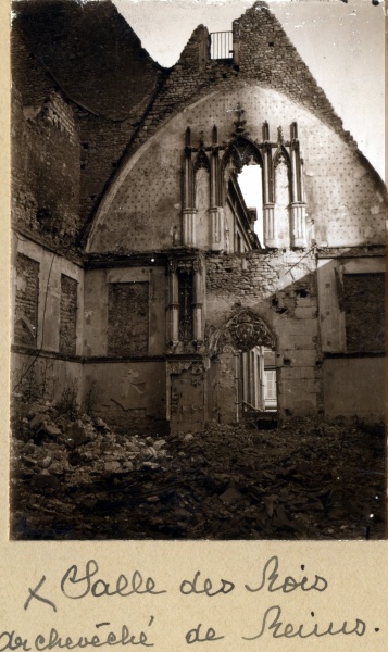 Reims, 1916: archevch, salle des rois
