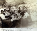 Maison forestire de Cousson, juillet 1916: Jeanne, Mme du Chaffaut, Toinon, Genevive, Franois, Jules du Chaffaut, Paule, Yvonne, Rgis de Beaulieu, Mme de Beaulieu, X; Henri, Charles du Chaffaut, Jacques, Sybille du Chaffaut; sous la table, Pierre de Beaulieu