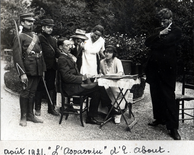 Digne, 1921:  L'assassin , d'Edmont About; Jacques, Henri, Robert Mugel, Jules du Chaffaut, Paule, Sybille et Charles du Chaffaut