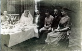 Paris, juillet 1920: mariage de Jeanne; X, Jeanne, Jean Prouvost, X, Franois, X