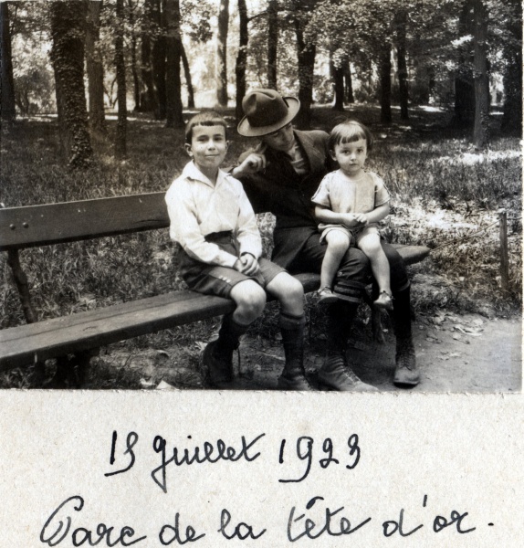 Lyon, parc de la Tte d'or, 15 juillet 1923: Pierre, Henri, Michel
