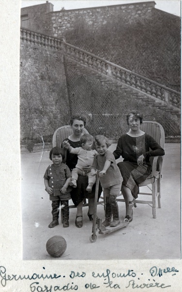 La Tronche, 1925: Jean, Henri Jr et Joseph Jr; Germaine, Melle Parjadis de la Rivire