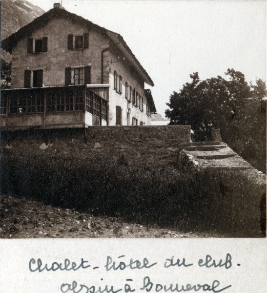 Bonneval, juillet 1925: chalet-htel du Club alpin