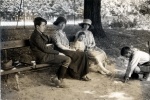 Lyon, parc de la Tte d'or, 15 juillet 1923: Henri, Genevive, Michel, Yvonne, Pierre