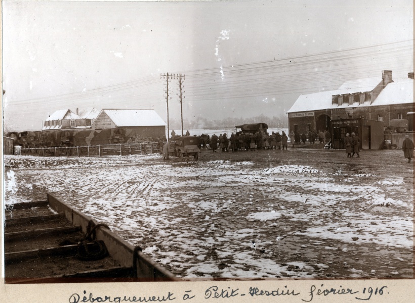 Petit Hesdin, fvrier 1916: dbarquement