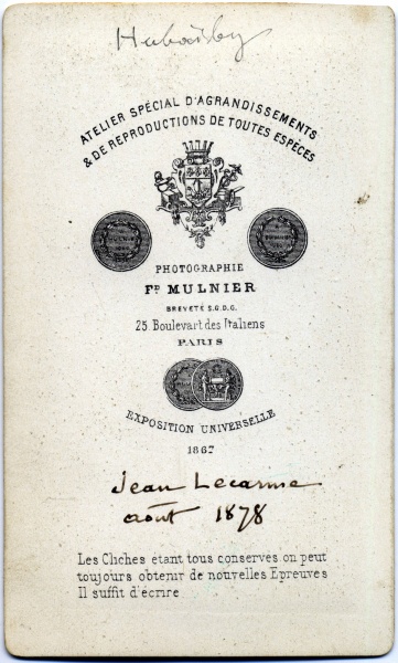 Dos de la photo prcdente