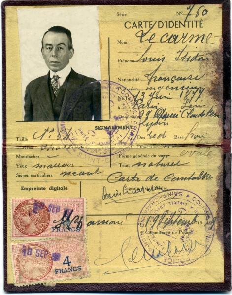 1939: Louis (carte d'identit)