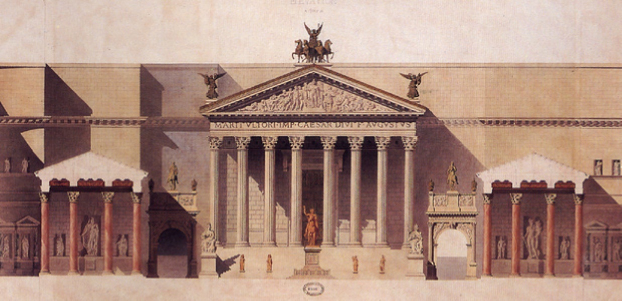 Temple de Mars, envoi  de Joseph Uchard lorsqu'il tait  Rome, Villa Mdicis, 1840
